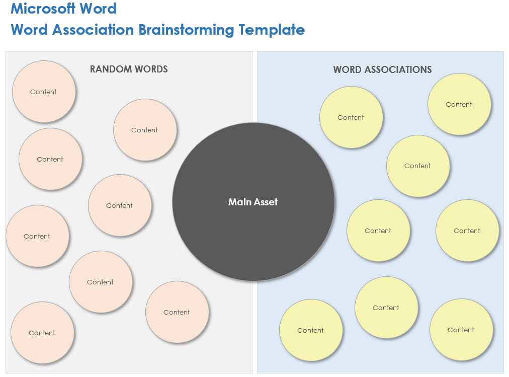 Microsoft Word Word Association Brainstorming Template