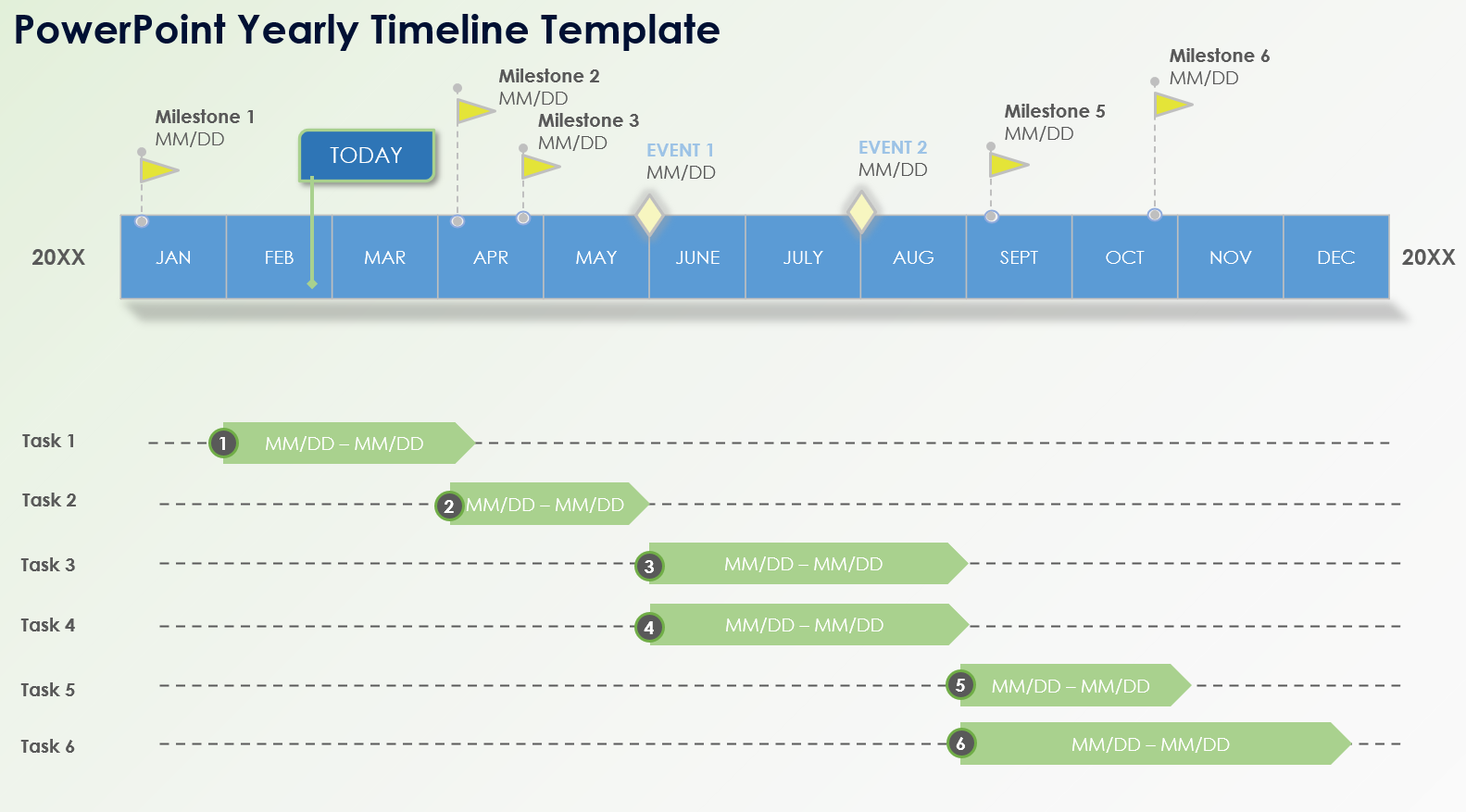 PowerPoint Yearly Timeline Template
