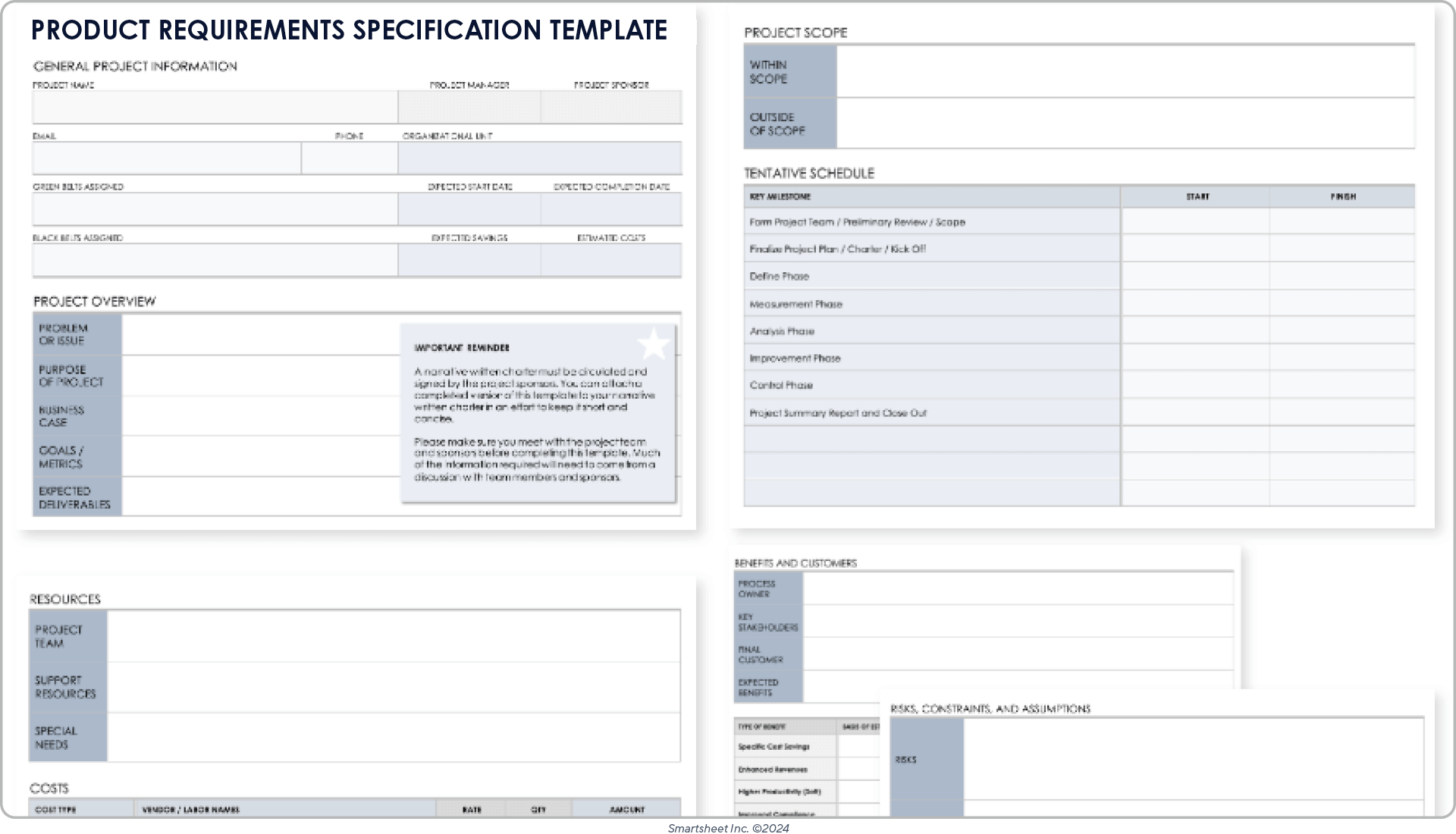 Project Requirements Specification Template