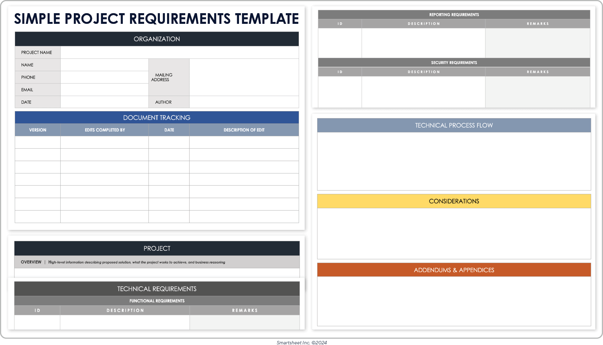Simple Project Requirements Template