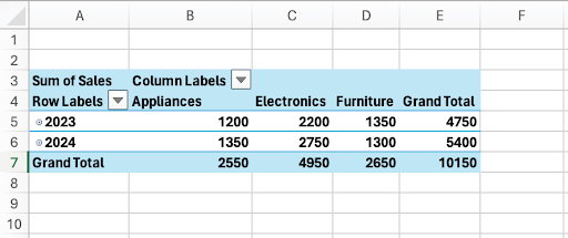 Excel Pivot Table Table Generation