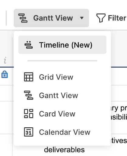 Excel Select Timeline View