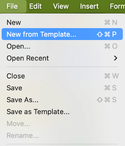 Excel Timeline Template Menu Bar