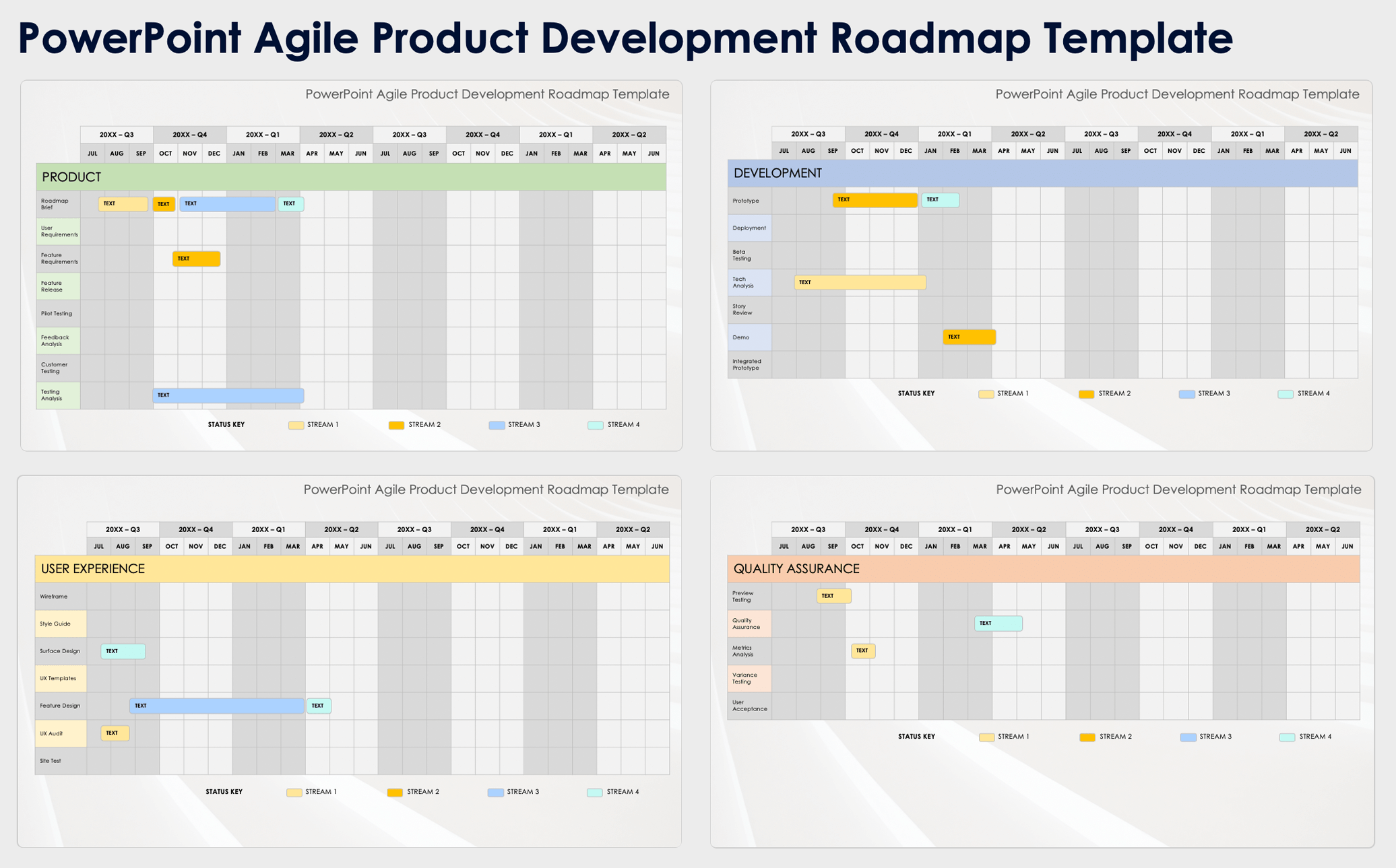 PowerPoint Agile Product Development Roadmap Template