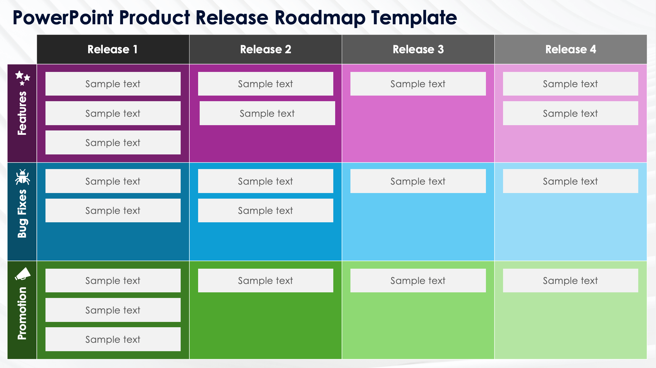 PowerPoint Product Release Roadmap Template