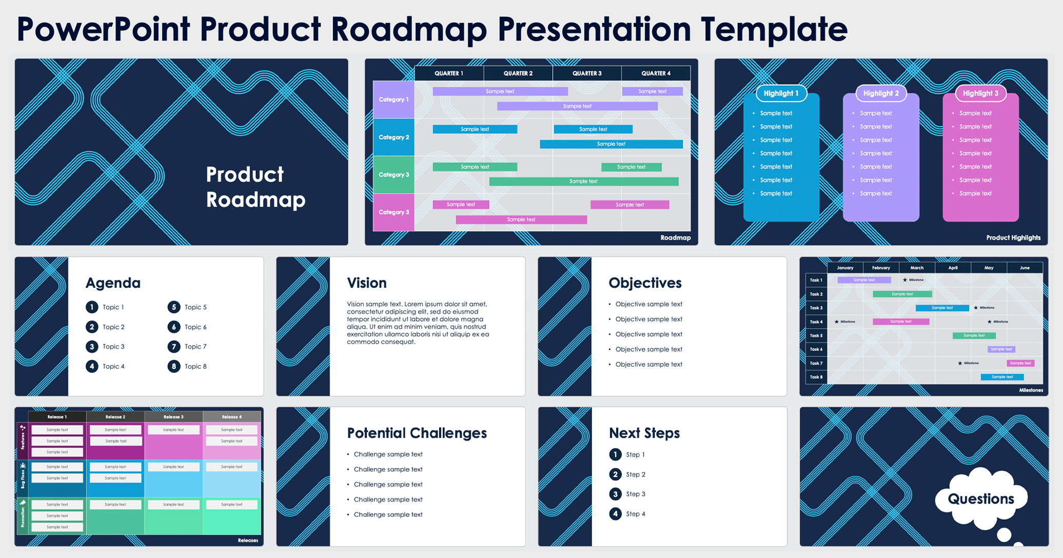 PowerPoint Product Roadmap Presentation Template