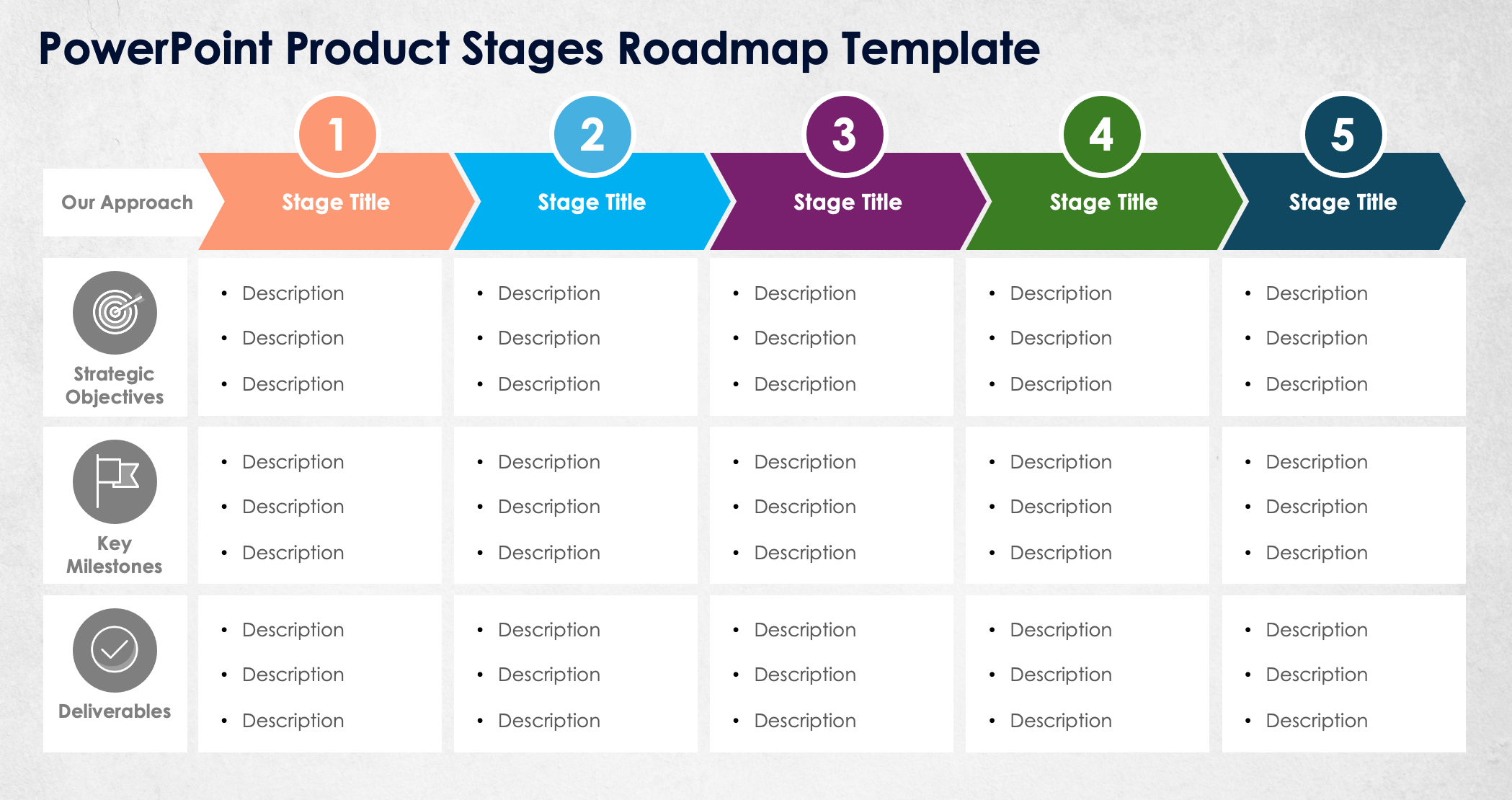 PowerPoint Product Stages Roadmap Template