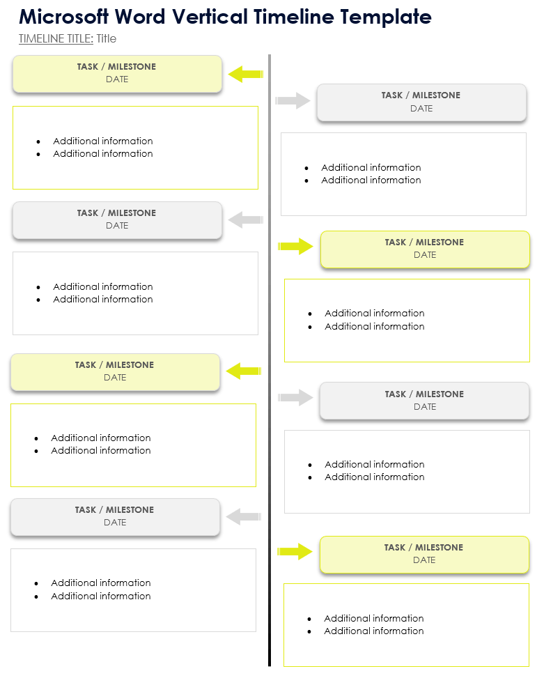 Microsoft Word Vertical Timeline Template