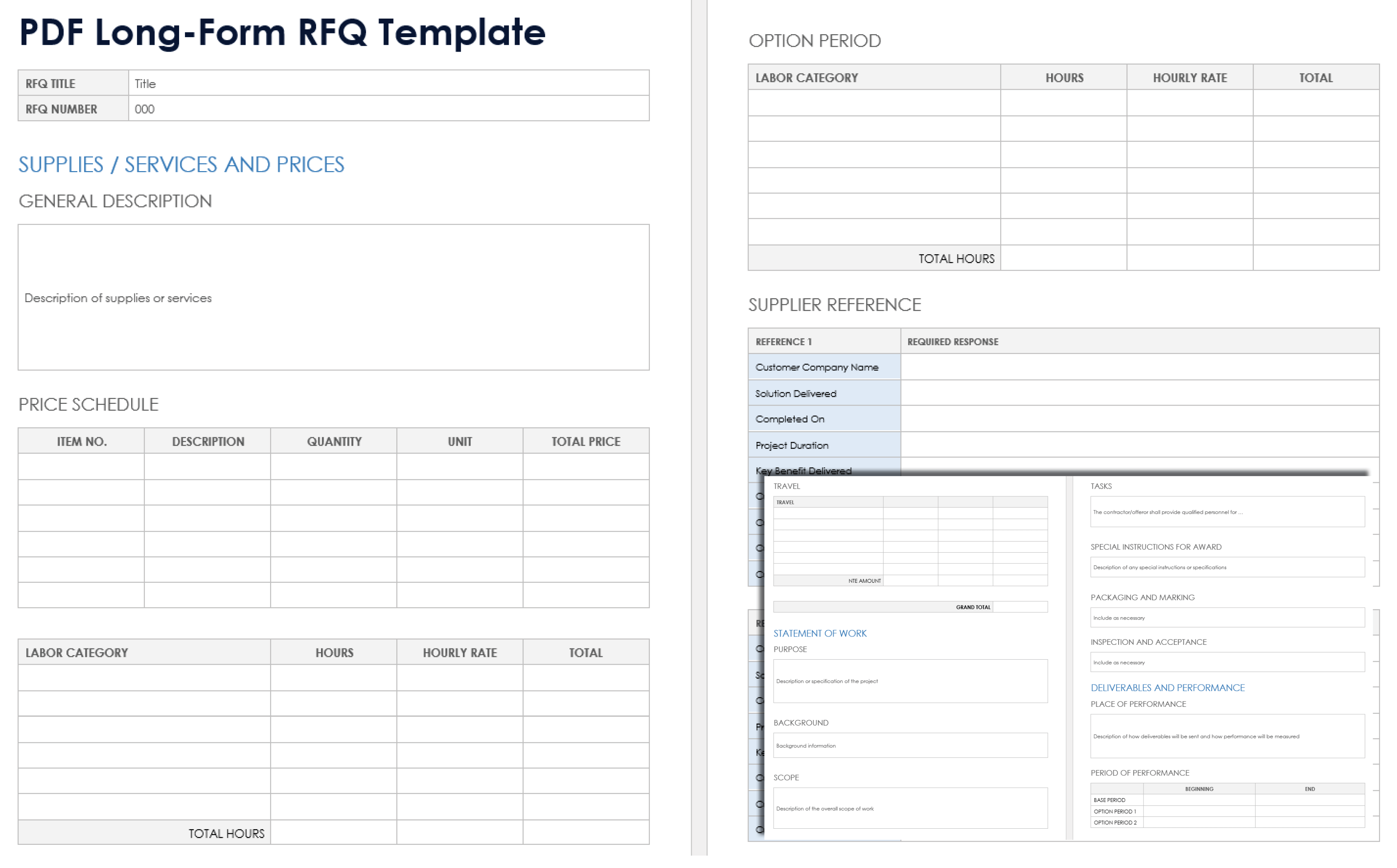 PDF Long Form RFQ Template