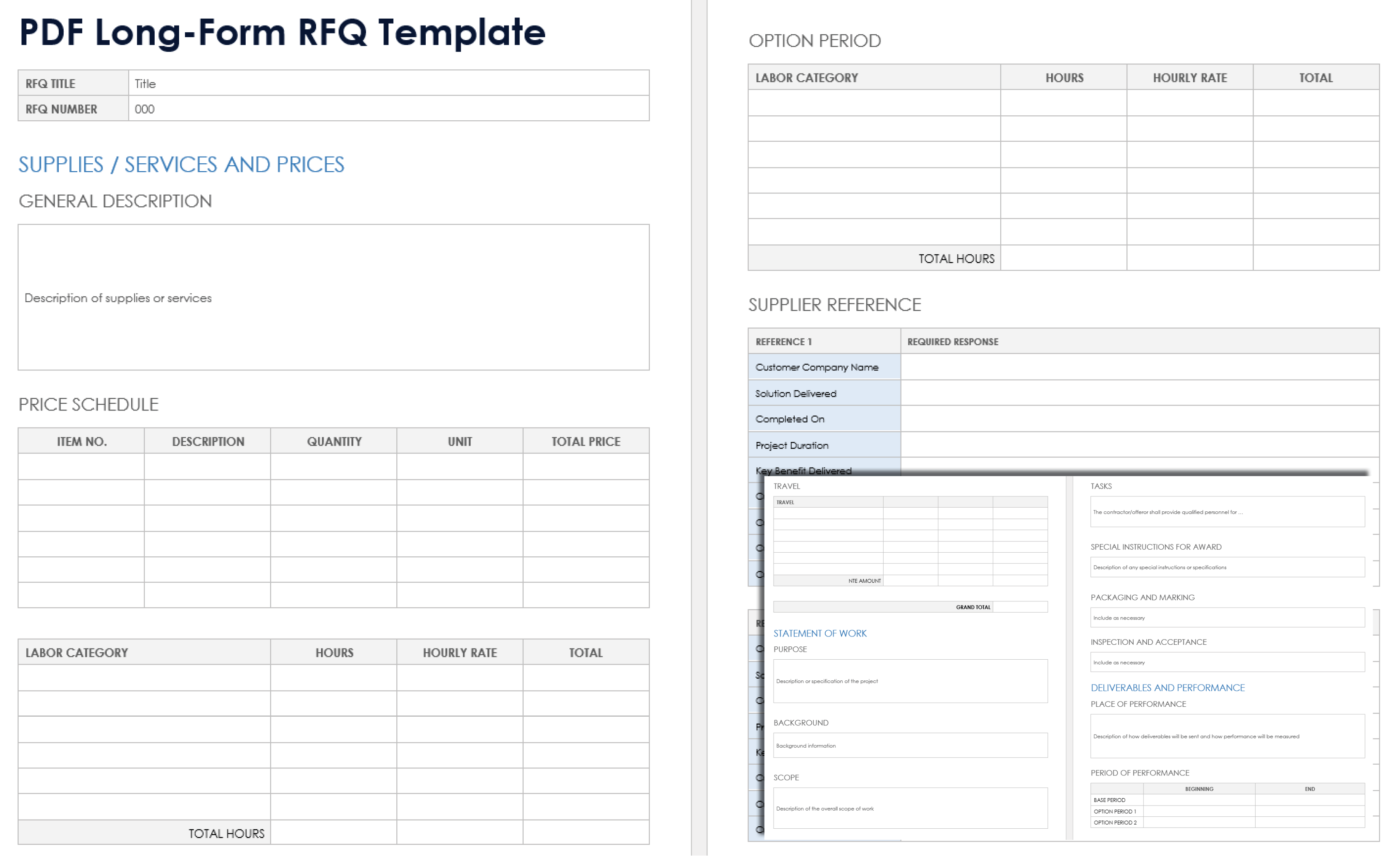 Free PDF Request for Quote (RFQ) Templates & Forms