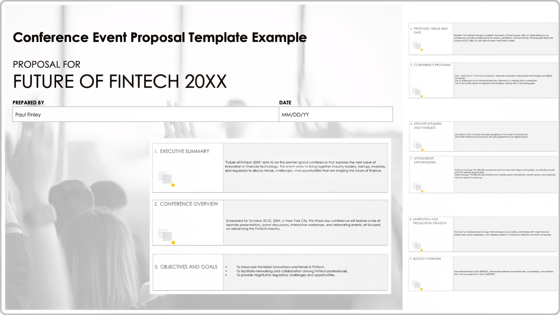 Conference Event Proposal Template Example