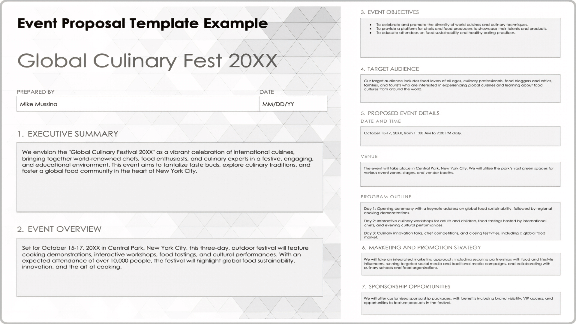 Event Proposal Template Example
