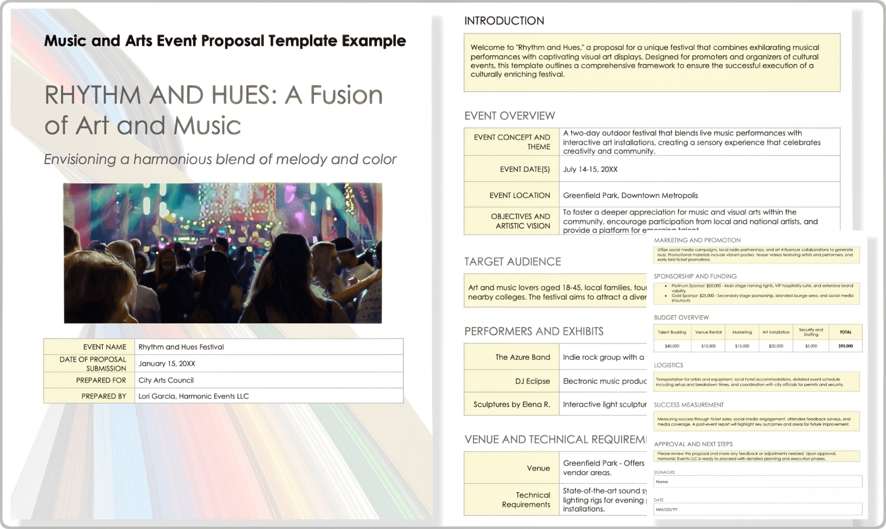 Music and Arts Event Proposal Template