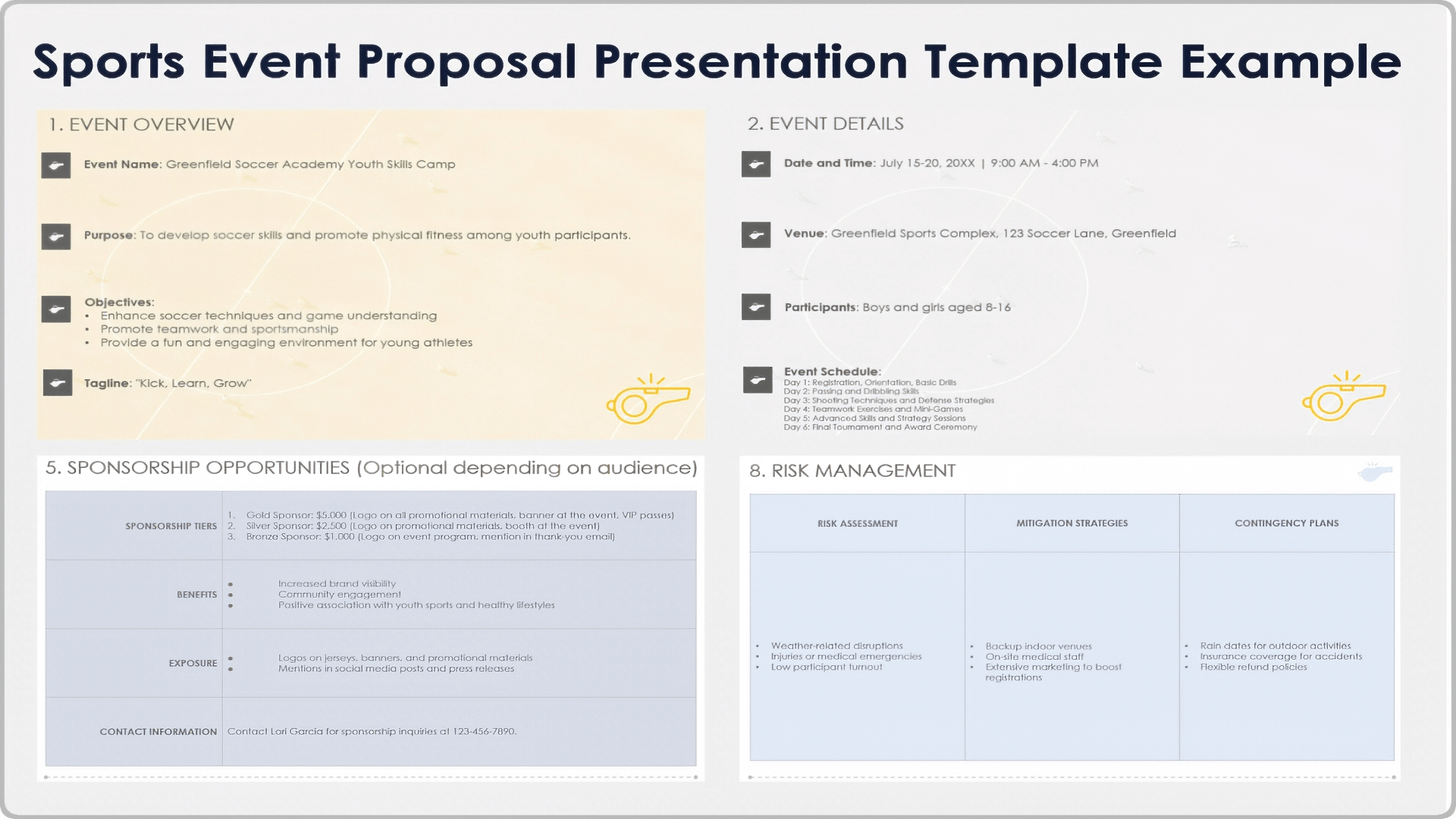 Sports Event Proposal Presentation Template