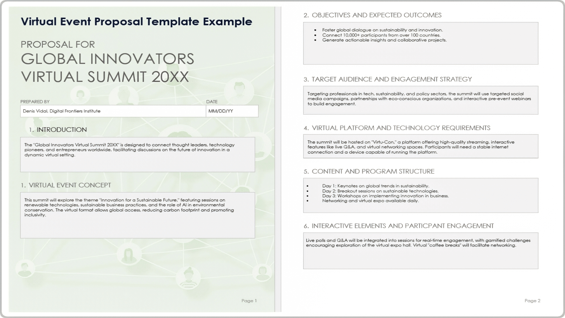 Virtual Event Proposal Template Example