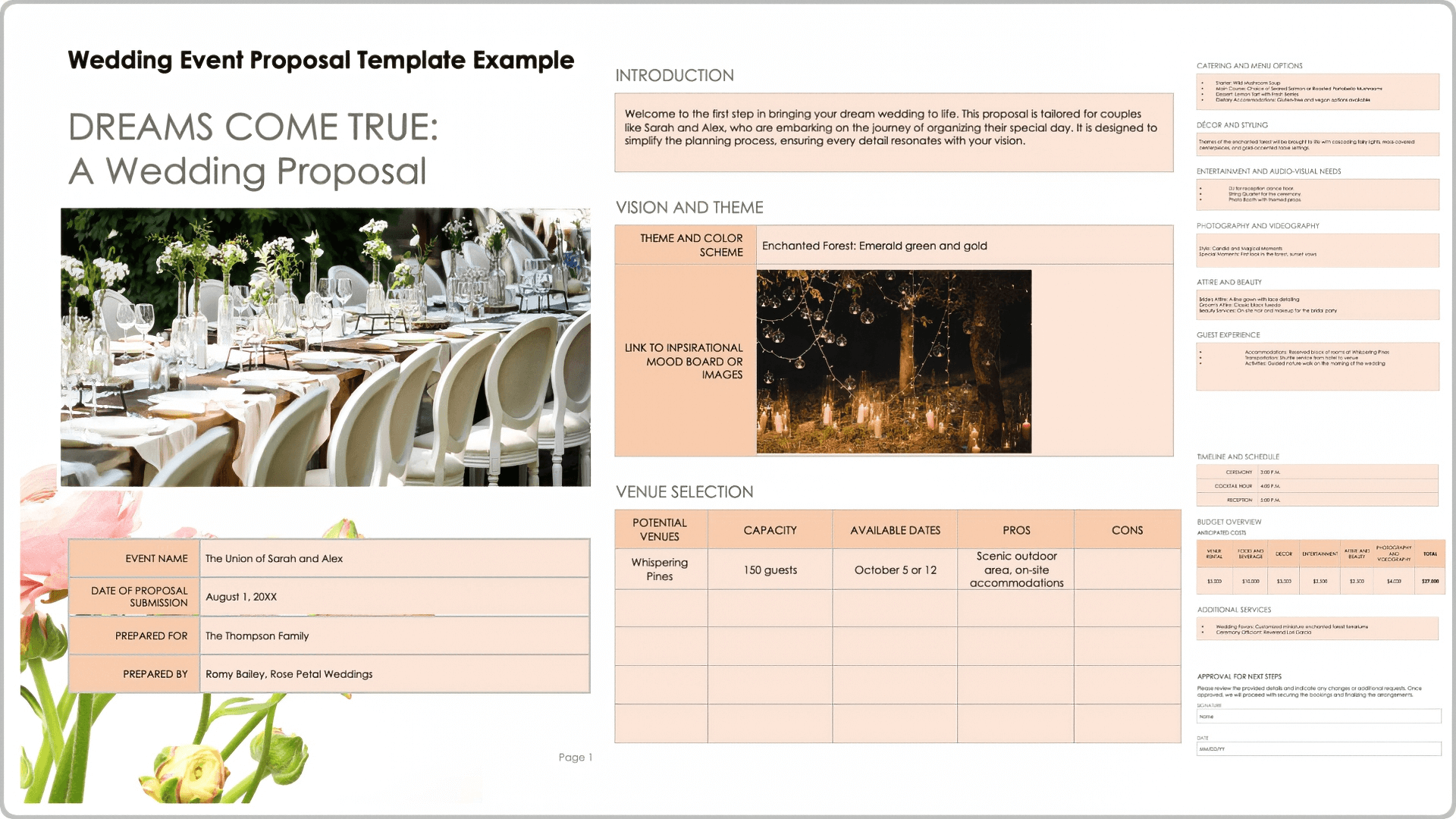 Wedding Event Proposal Template Example