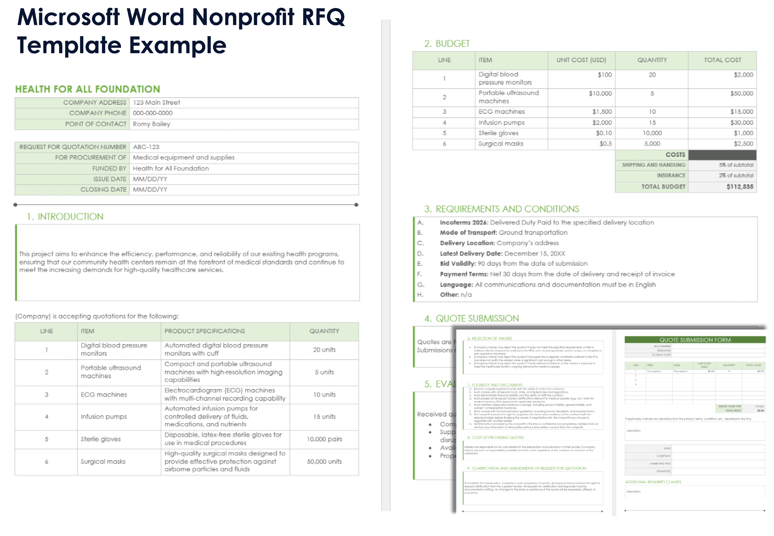 Free Microsoft Word Request for Quotation (RFQ) Templates