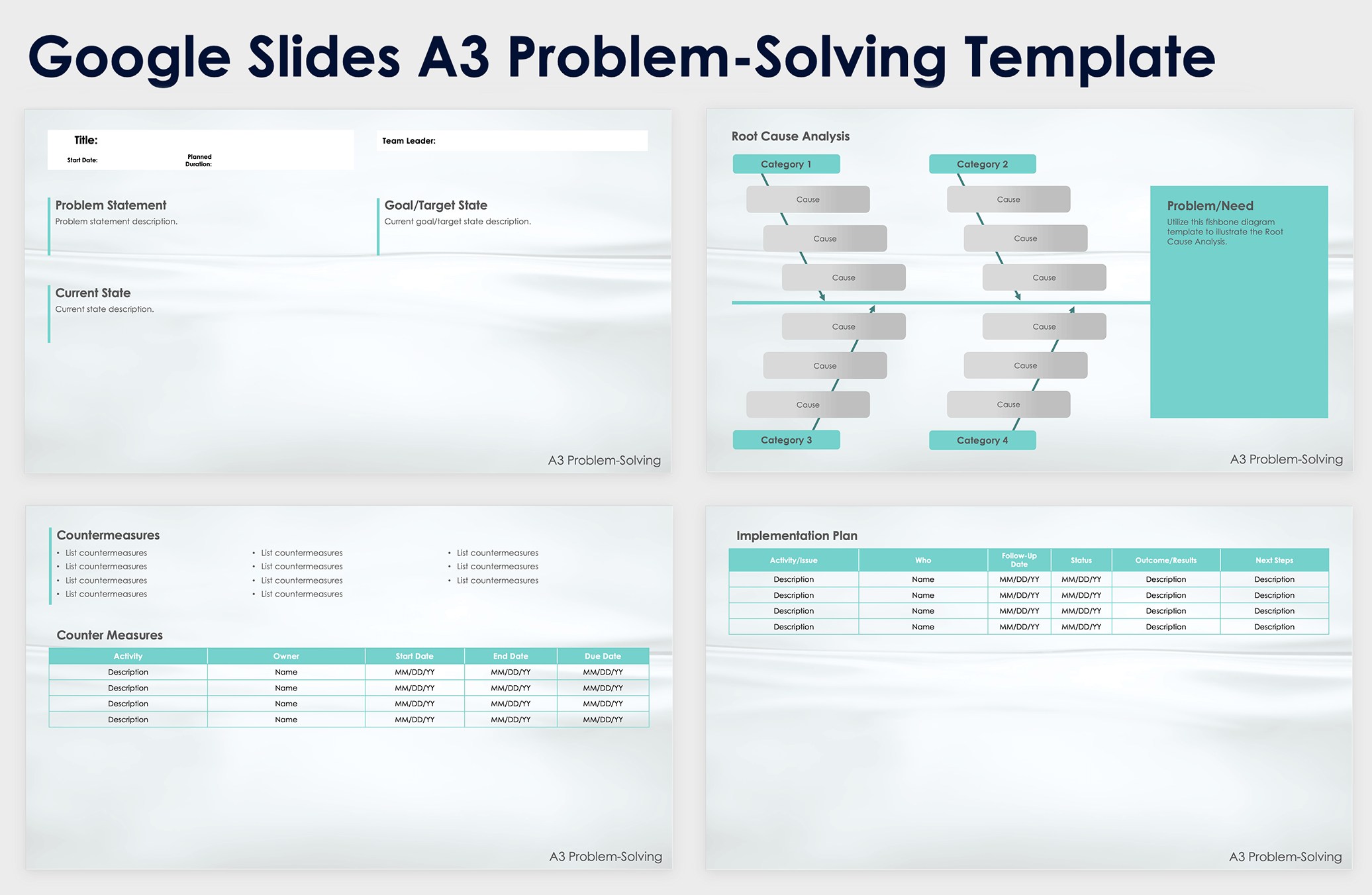 Google Slides A3 Problem Solving Template