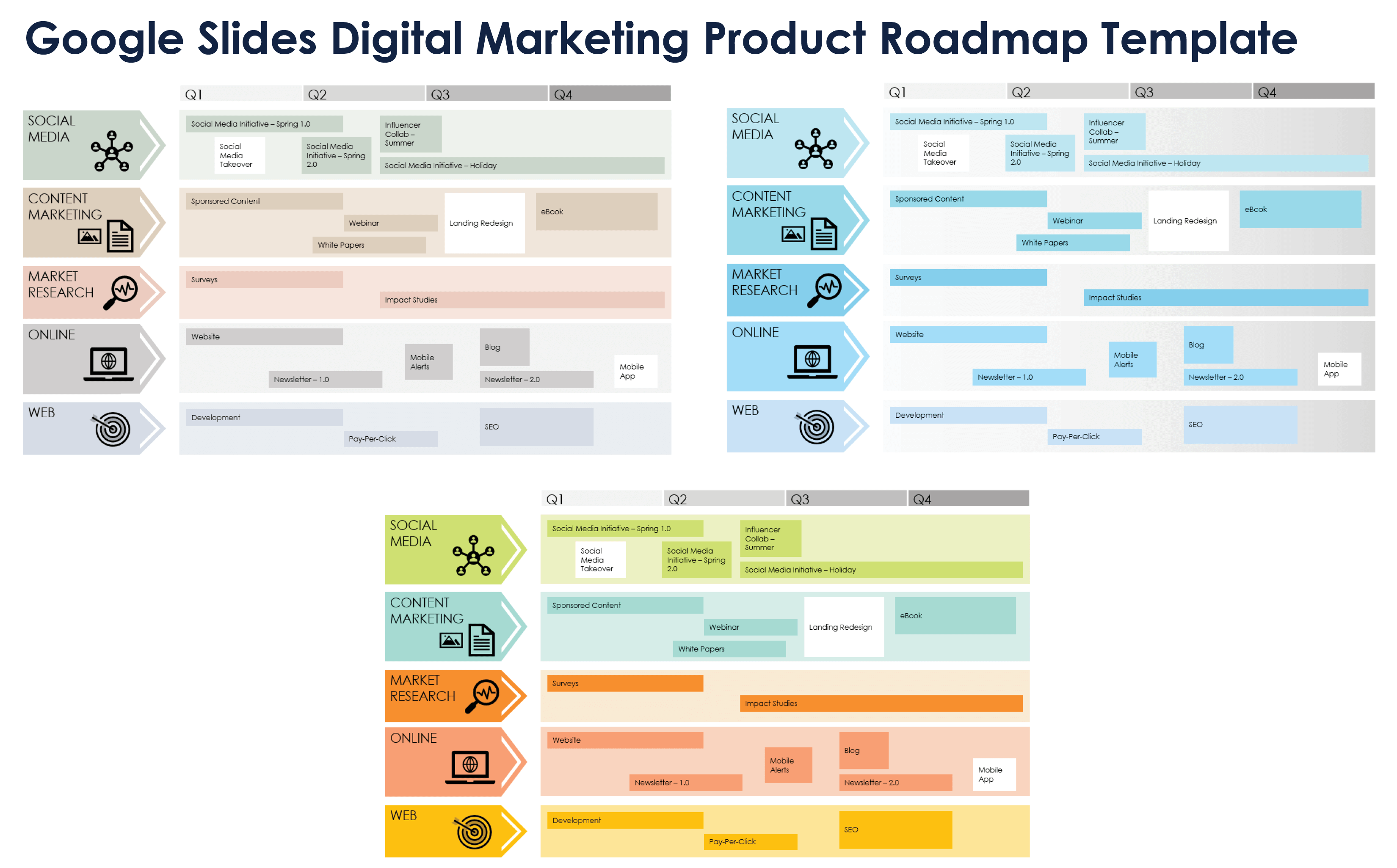 Google Slides Digital Marketing Product Roadmap Template