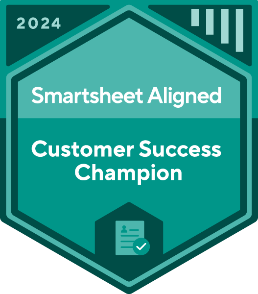 Smartsheet Aligned 2024 Customer Success Champion award