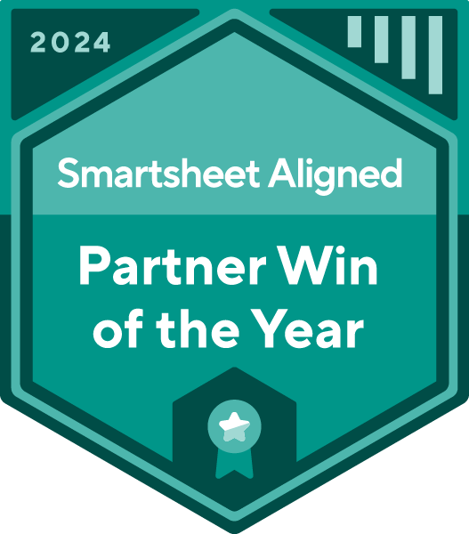 Smartsheet Aligned 2024 Partner win of the year award