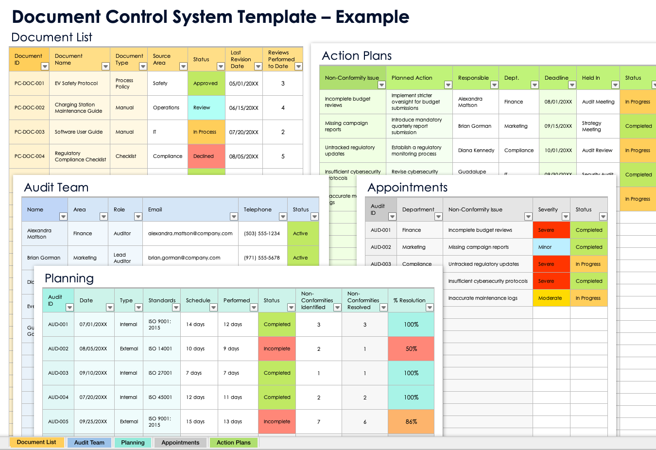 Document Control System Template Example