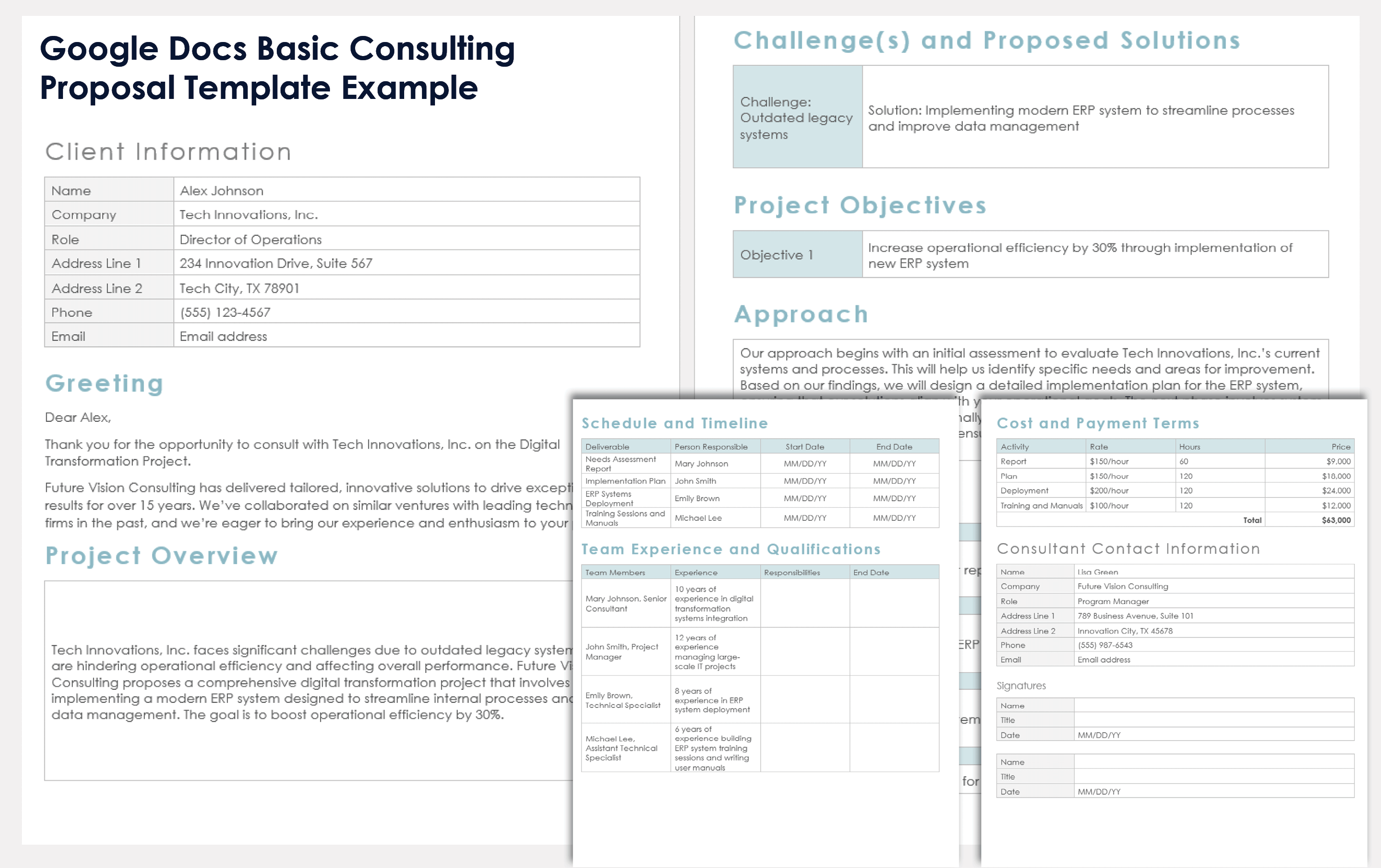 Google Docs Basic Consulting Proposal Template Example