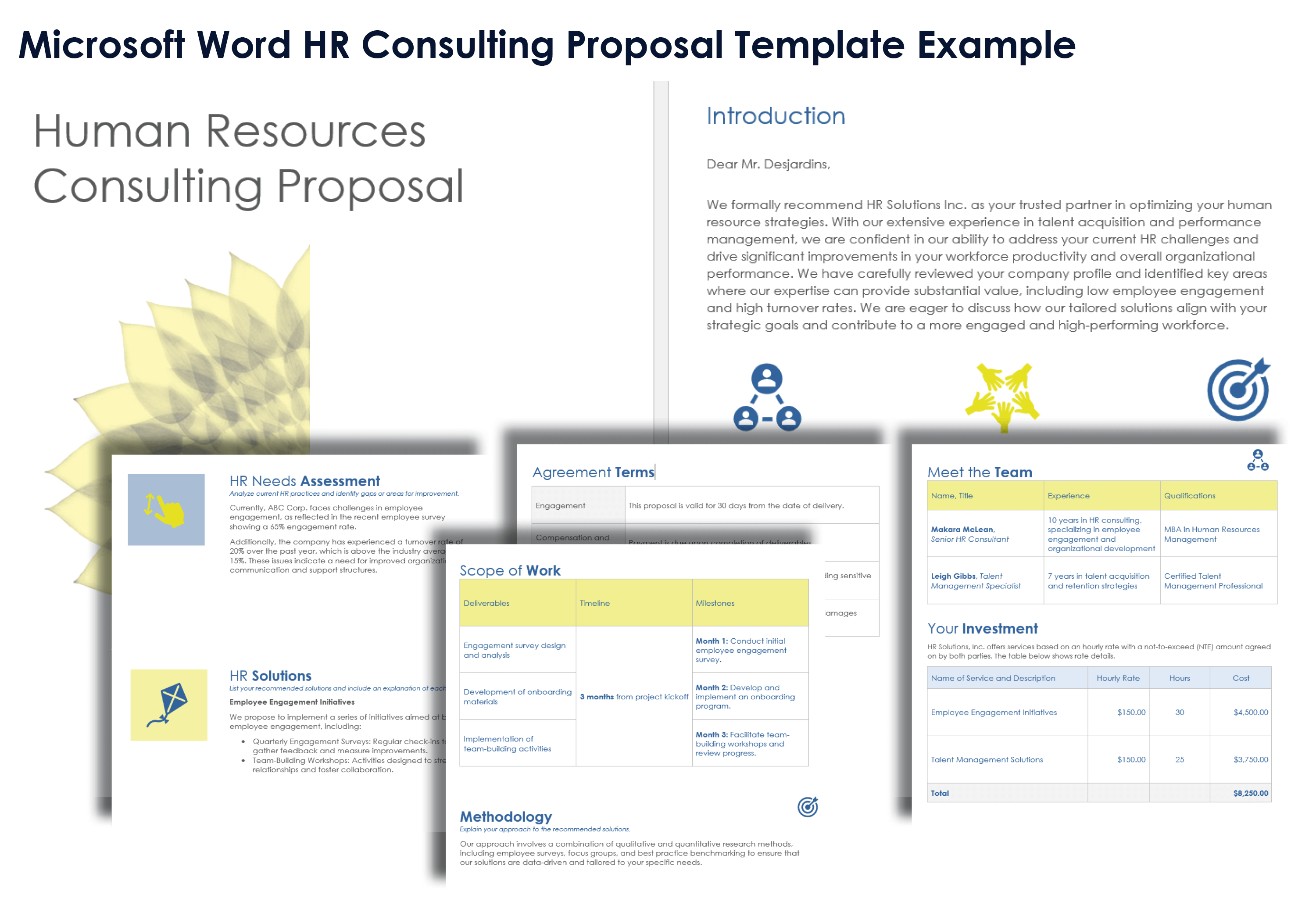 Microsoft Word HR Consulting Proposal Template Example