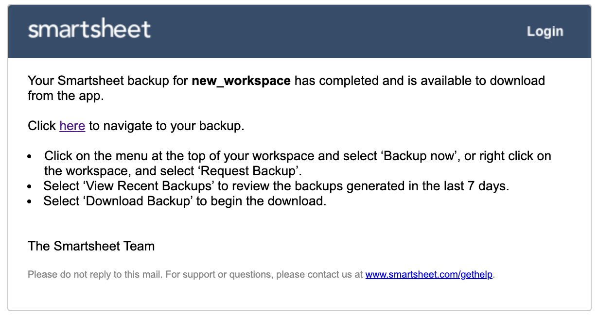 Backup Service Instructions without download link