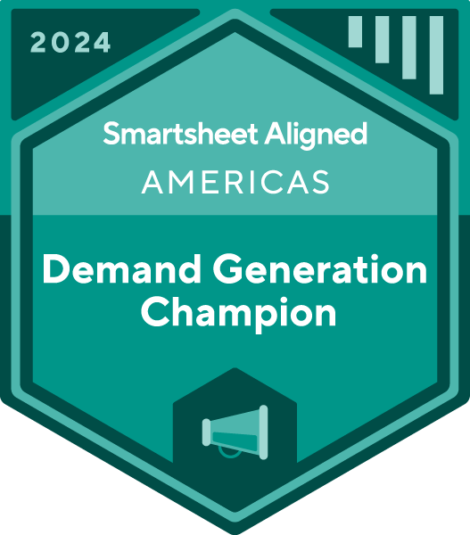 2024 Smartsheet Aligned Americas Demand Generation Champion