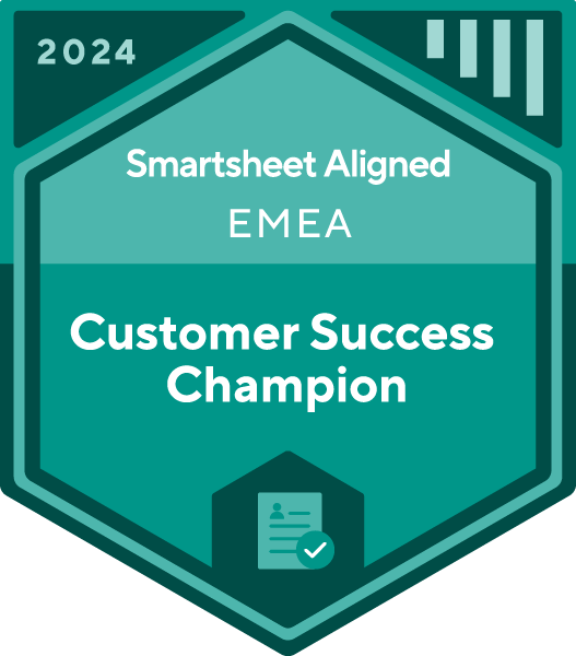 2024 Smartsheet Aligned EMEA Customer Success Champion