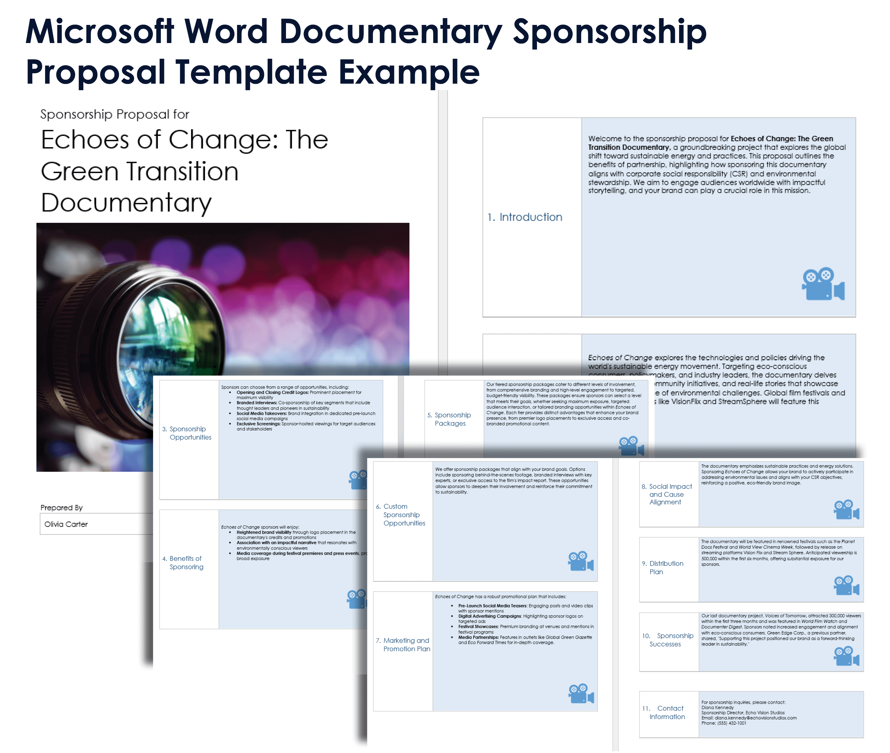 Microsoft Word Documentary Sponsorship Proposal Template Example