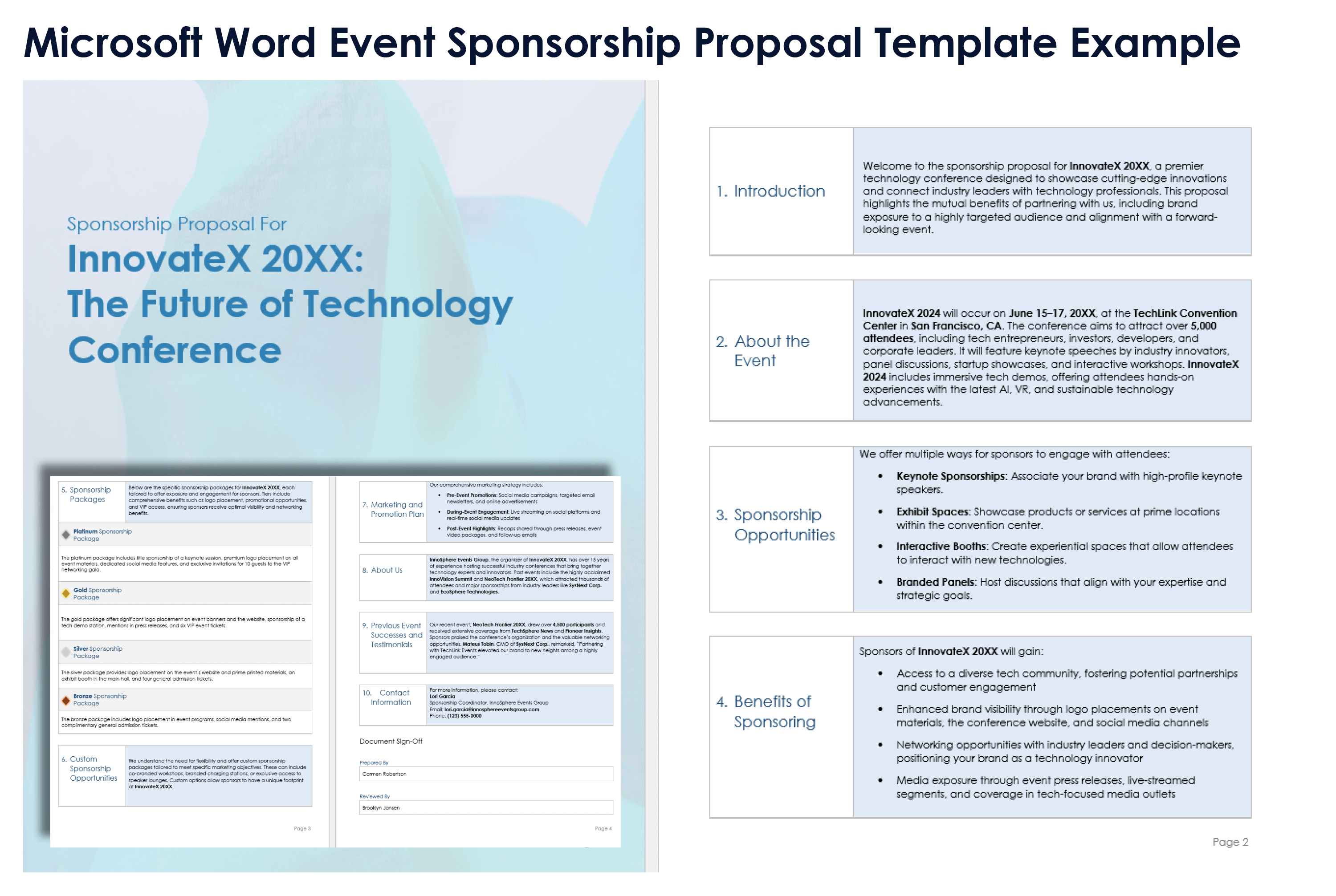 Microsoft Word Event Sponsorship Proposal Template Example