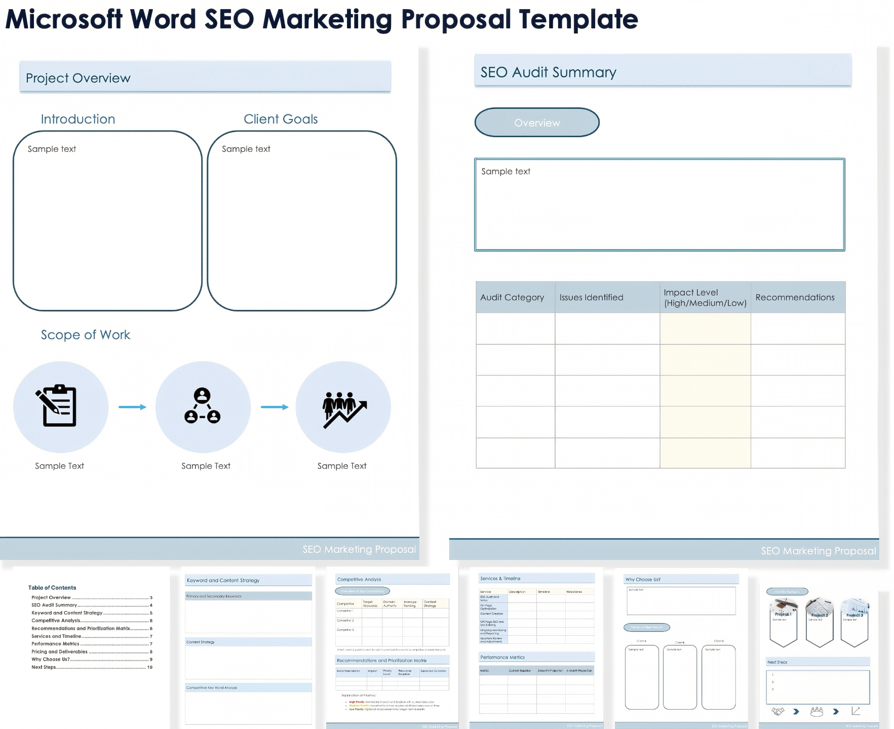 Microsoft Word SEO Marketing Proposal Template