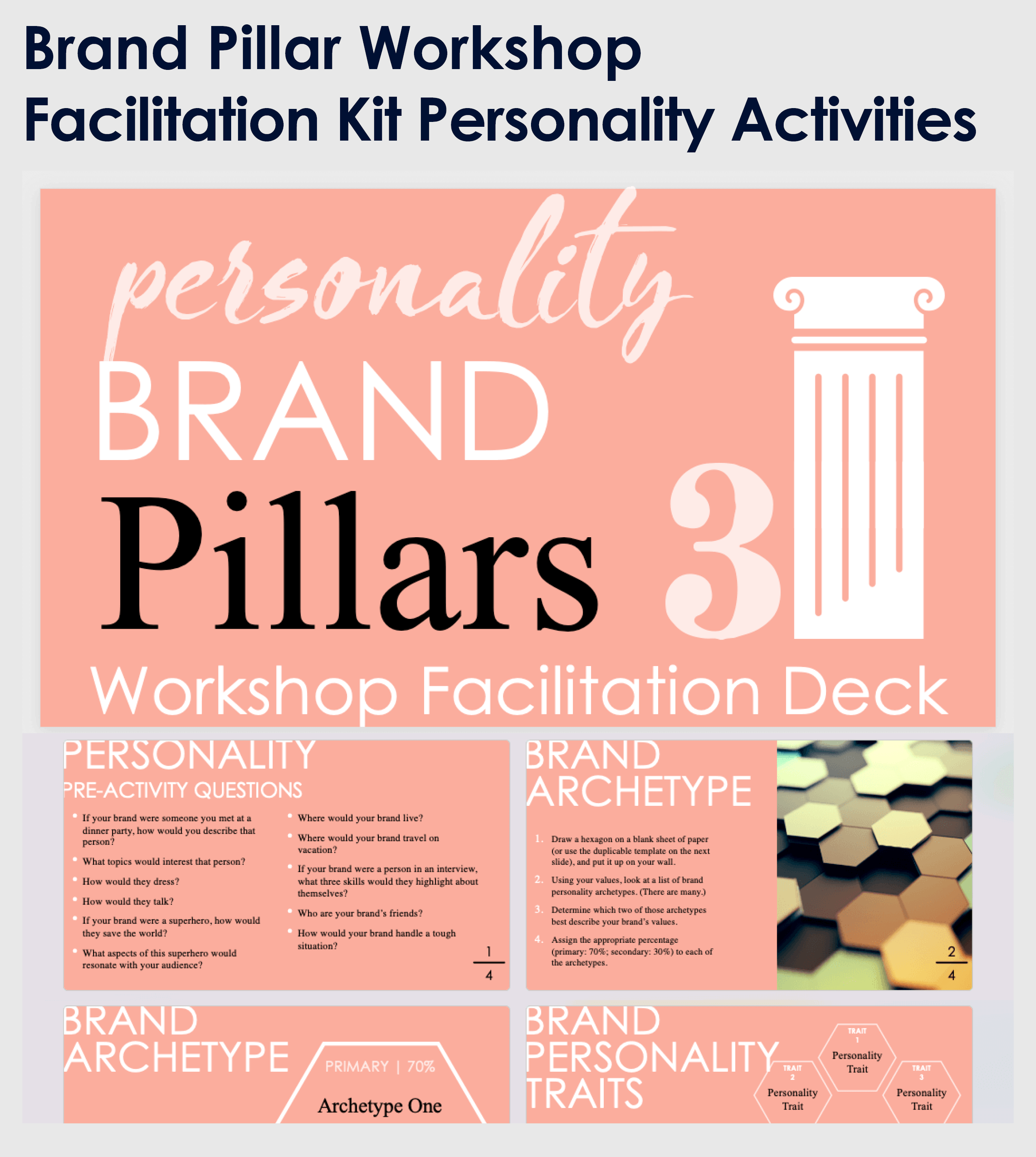 Brand Pillars Workshop Facilitation Kit Personality Activities