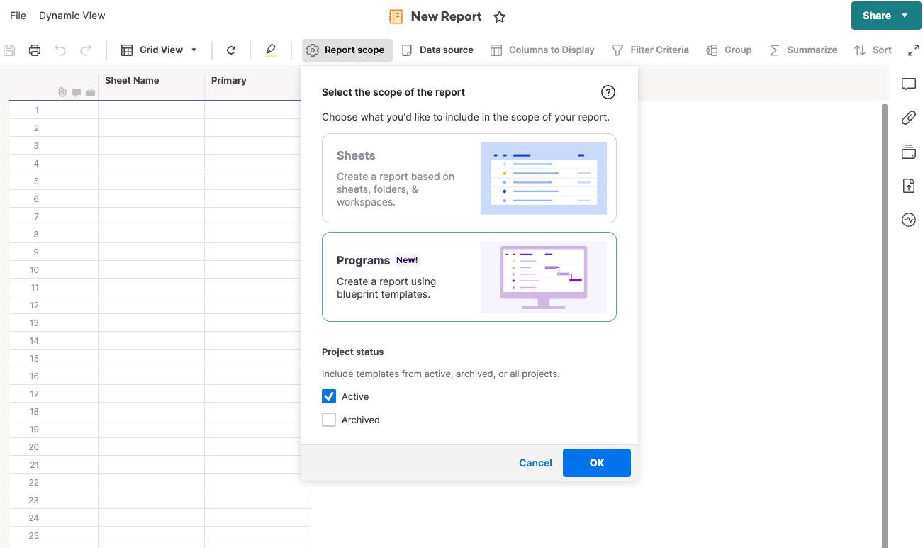 Generate program reports