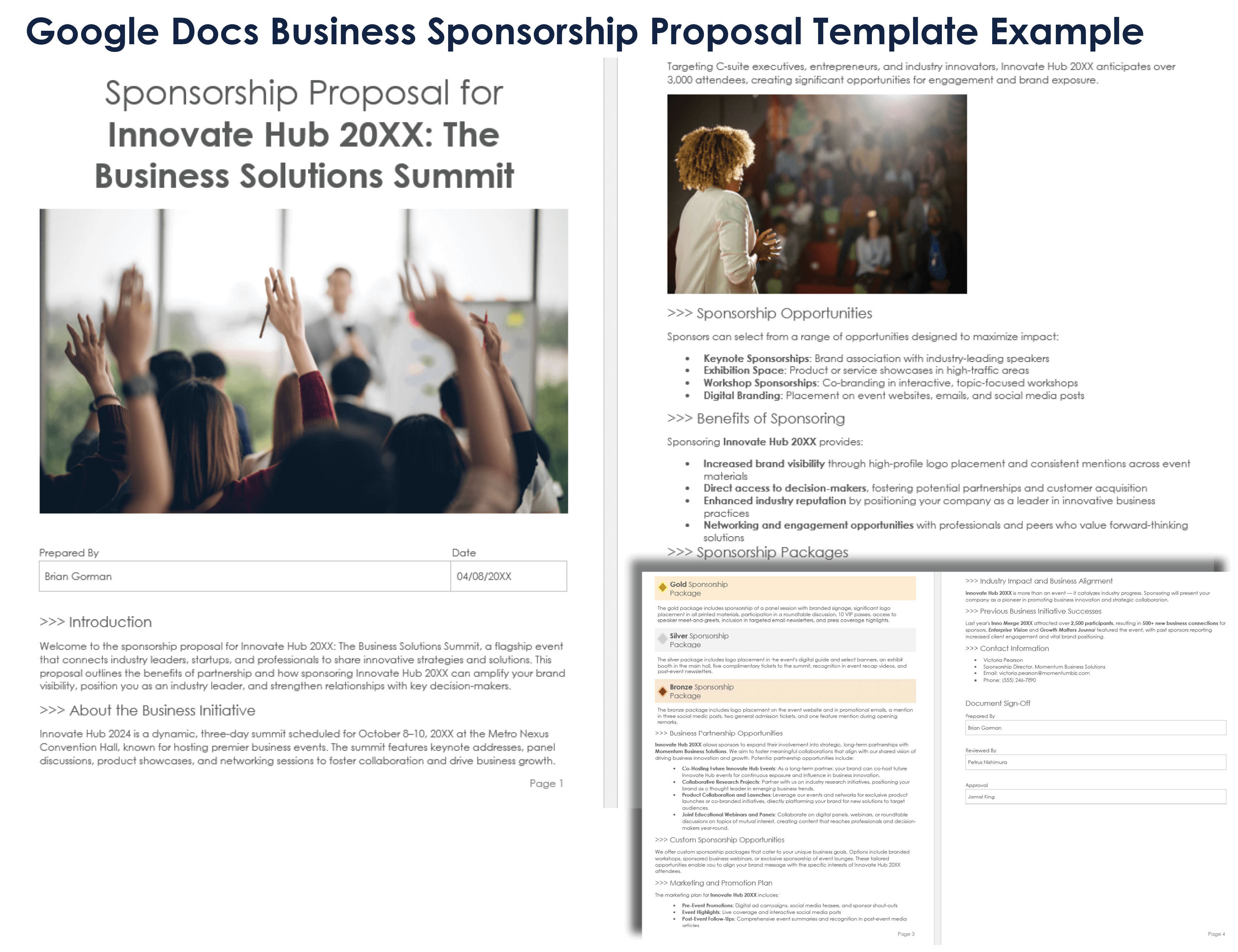 Google Docs Business Sponsorship Proposal Template Example