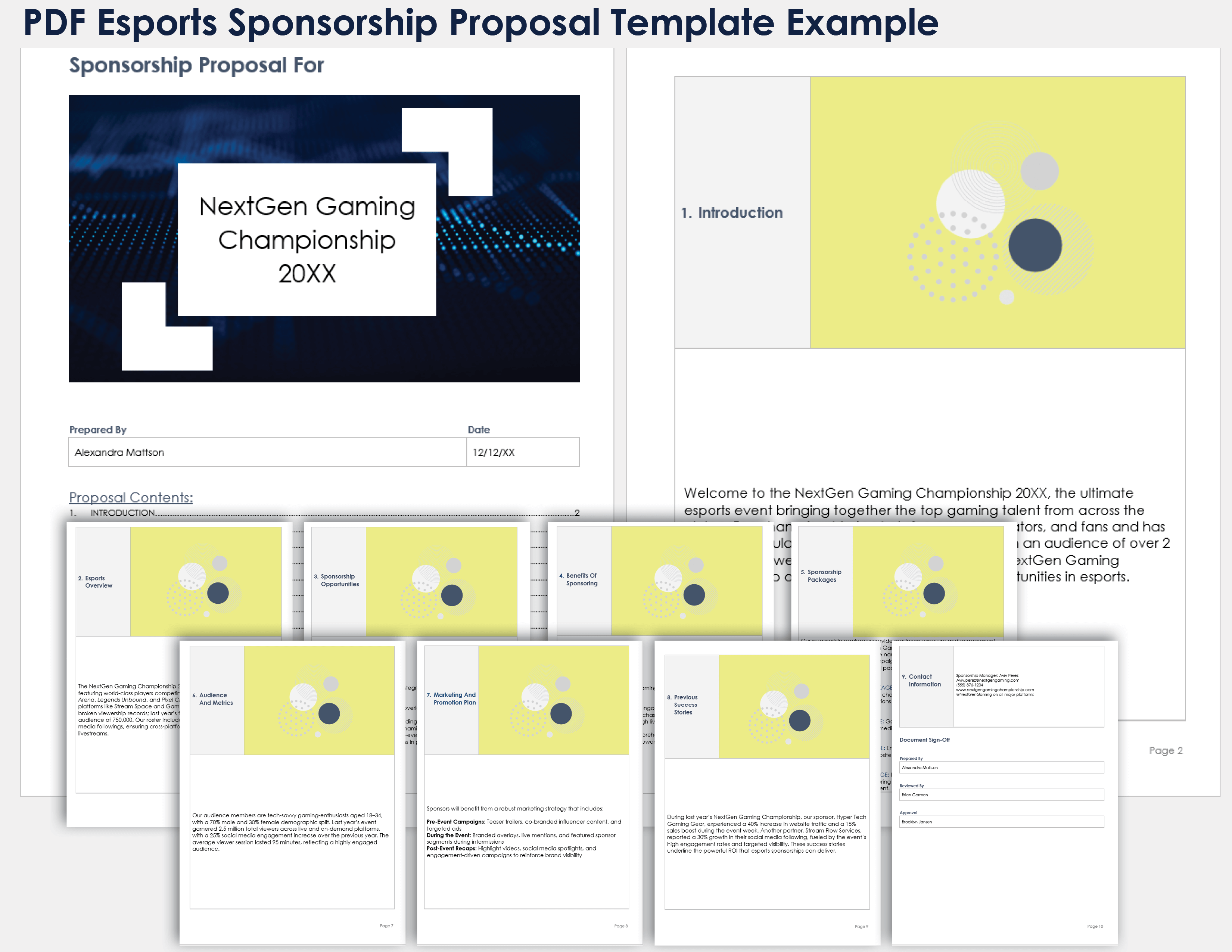 PDF Esports Sponsorship Proposal Template Example