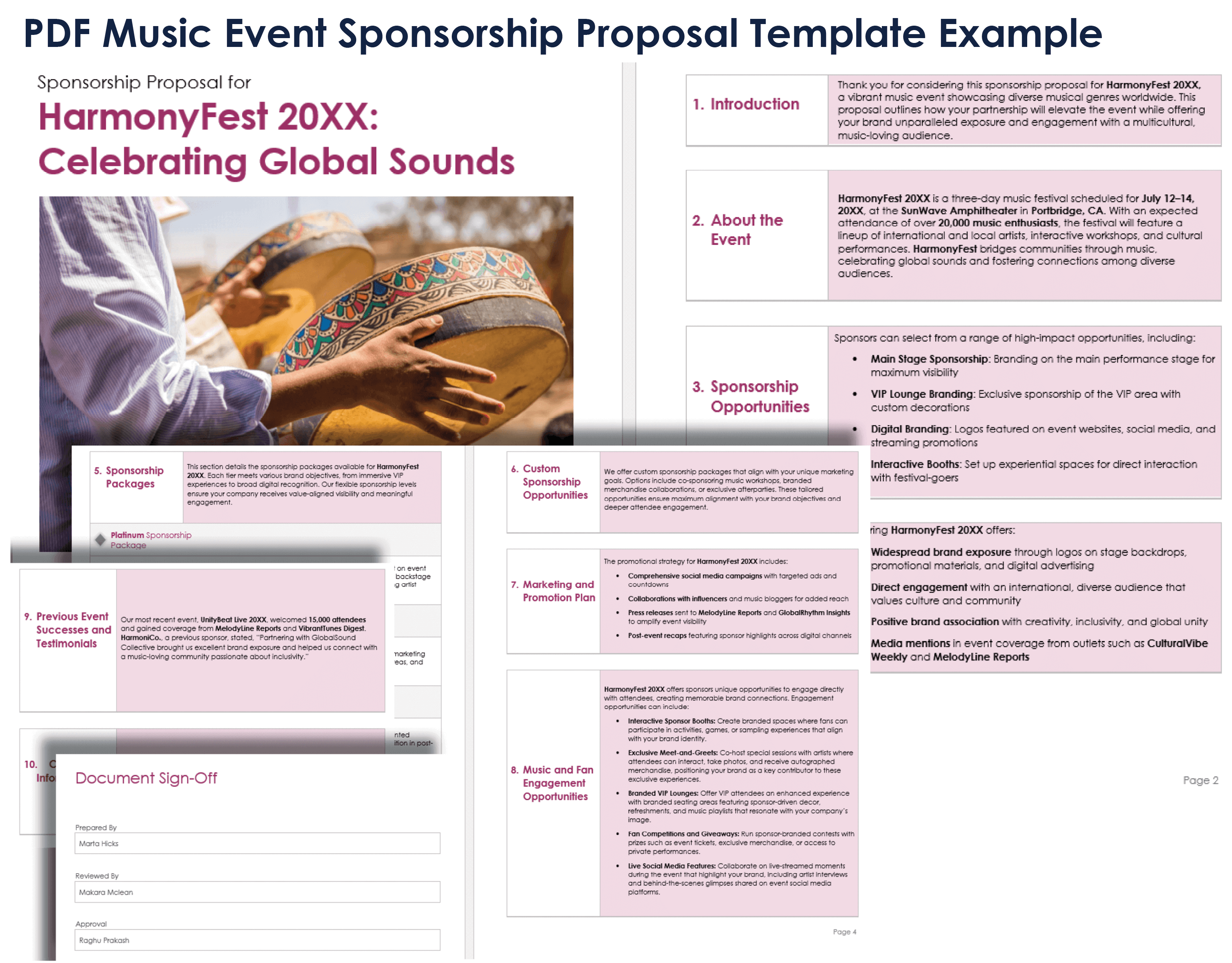 PDF Music Event Sponsorship Proposal Template Example