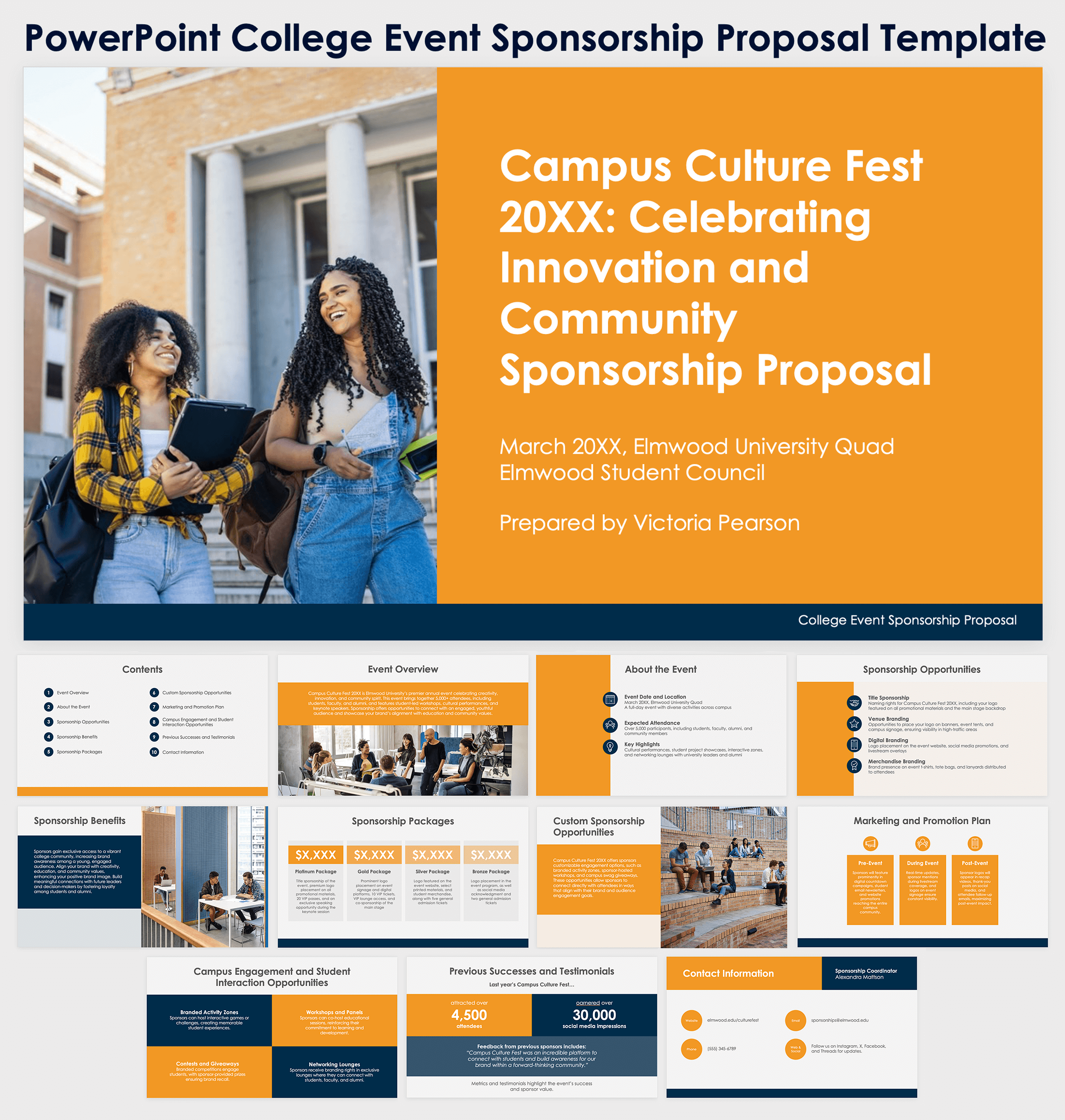 PowerPoint College Event Sponsorship Proposal Template