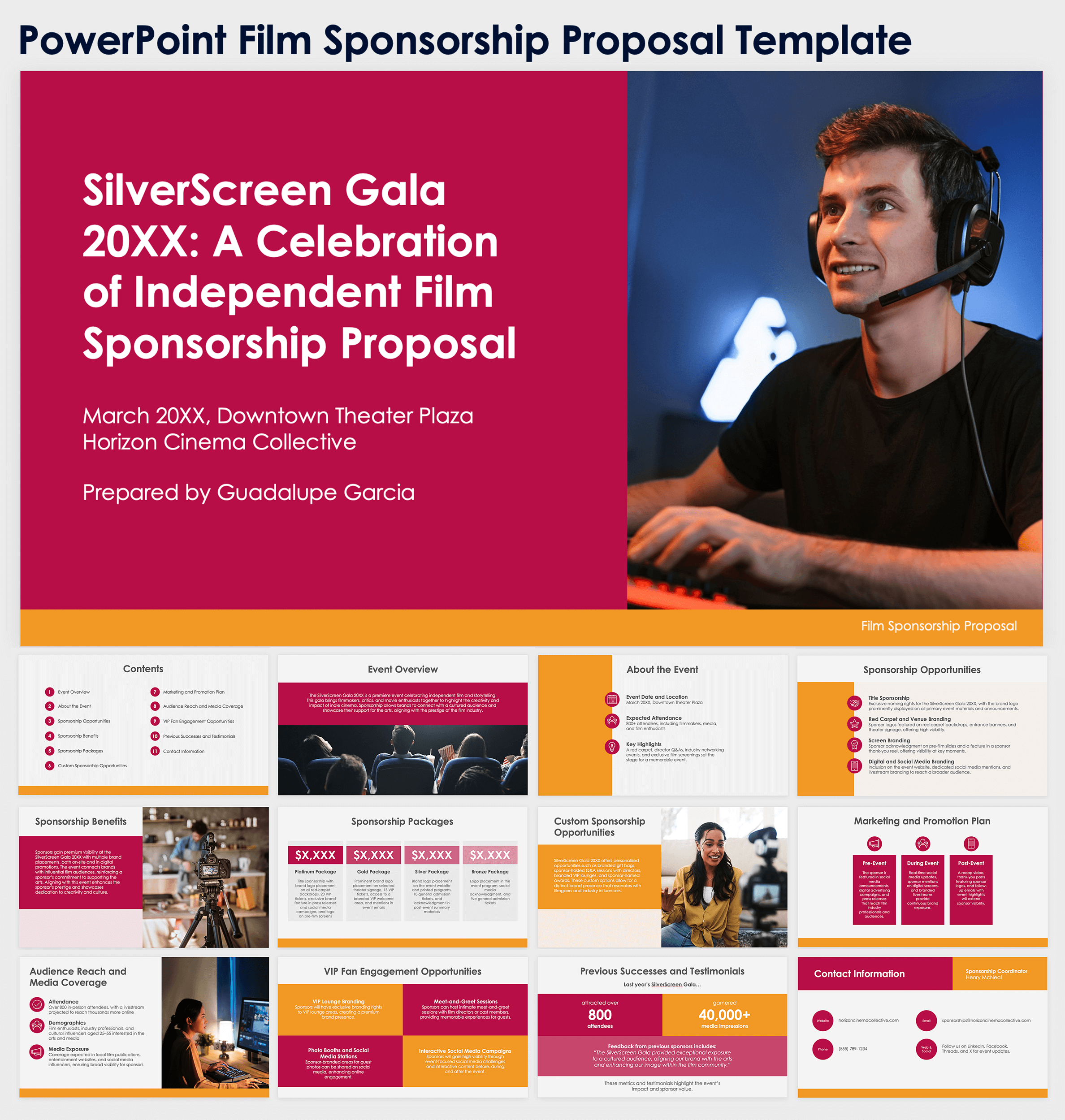 PowerPoint Film Sponsorship Proposal Template