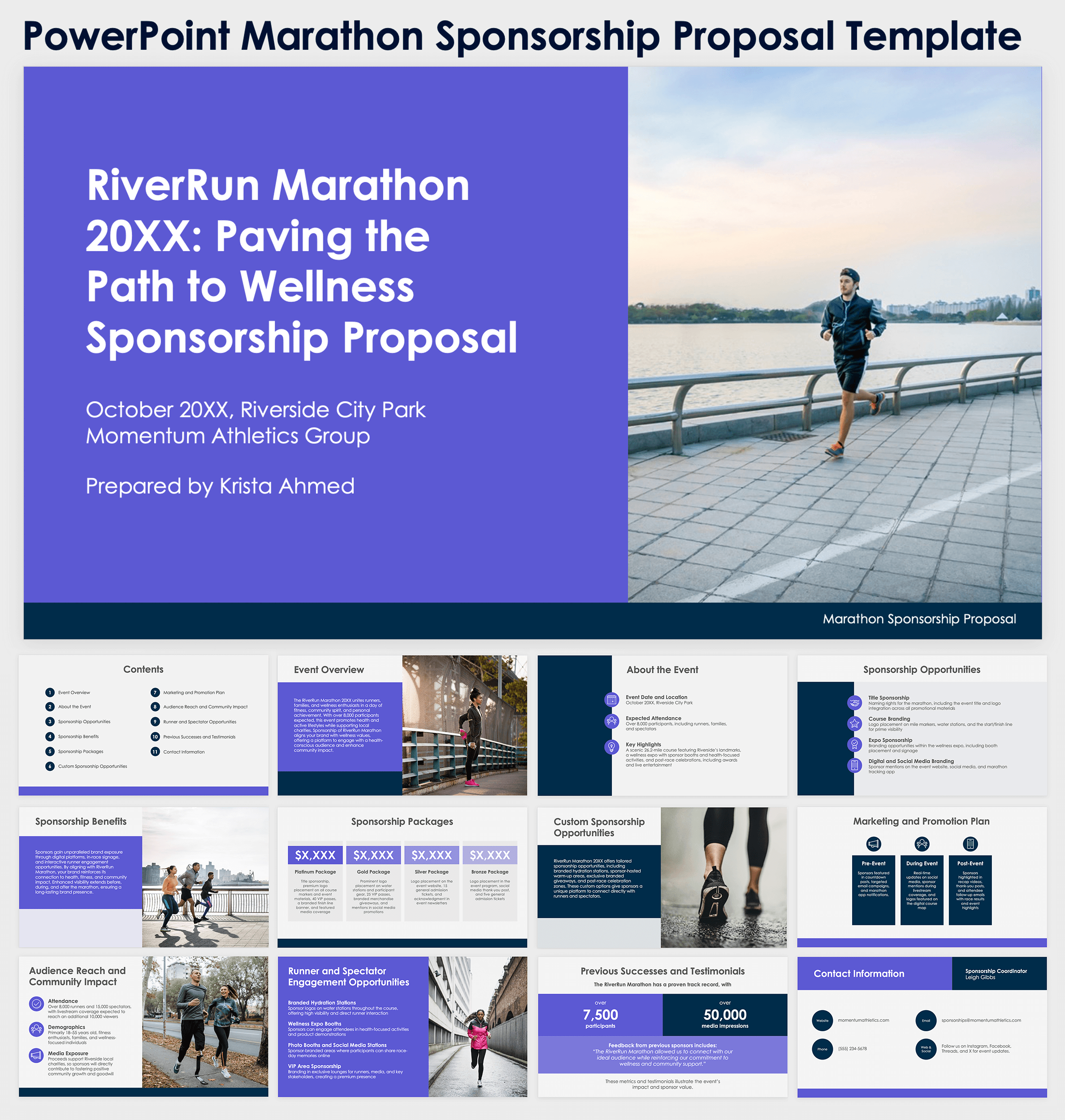 PowerPoint Marathon Sponsorship Proposal Template