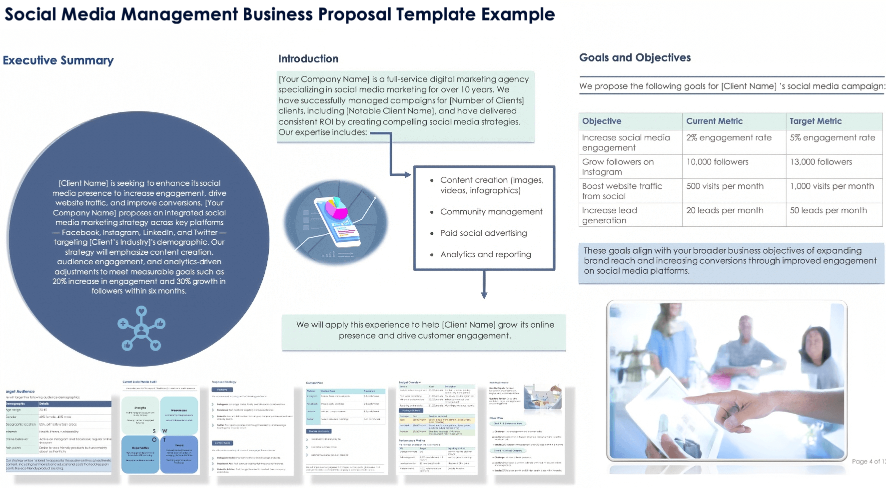 Social Media Management Business Proposal Template Example