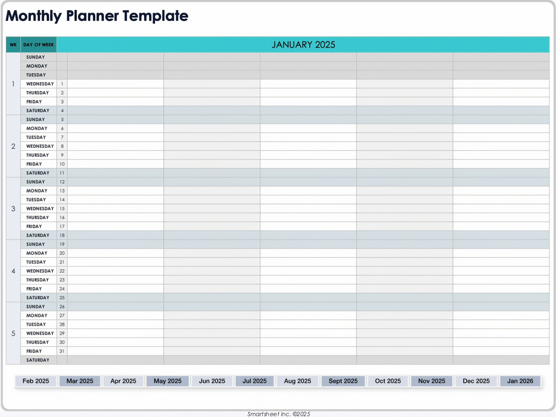 Monthly Planner Template