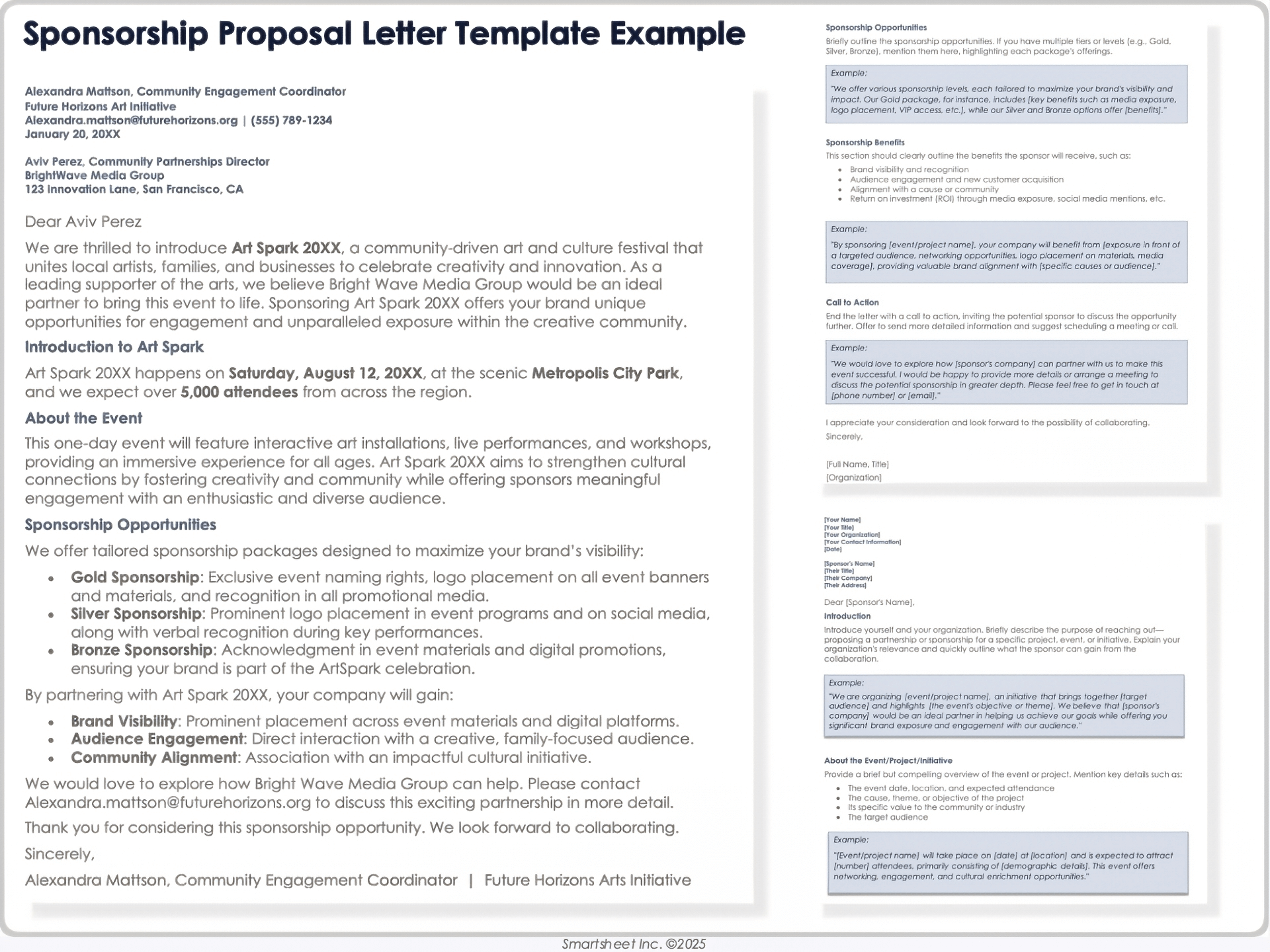 Sponsorship Proposal Letter Template Example