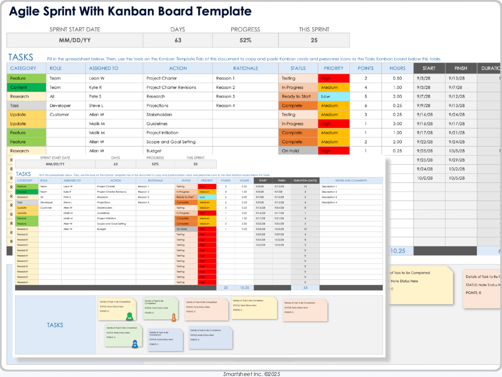 Agile Sprint with Kanban Board Template