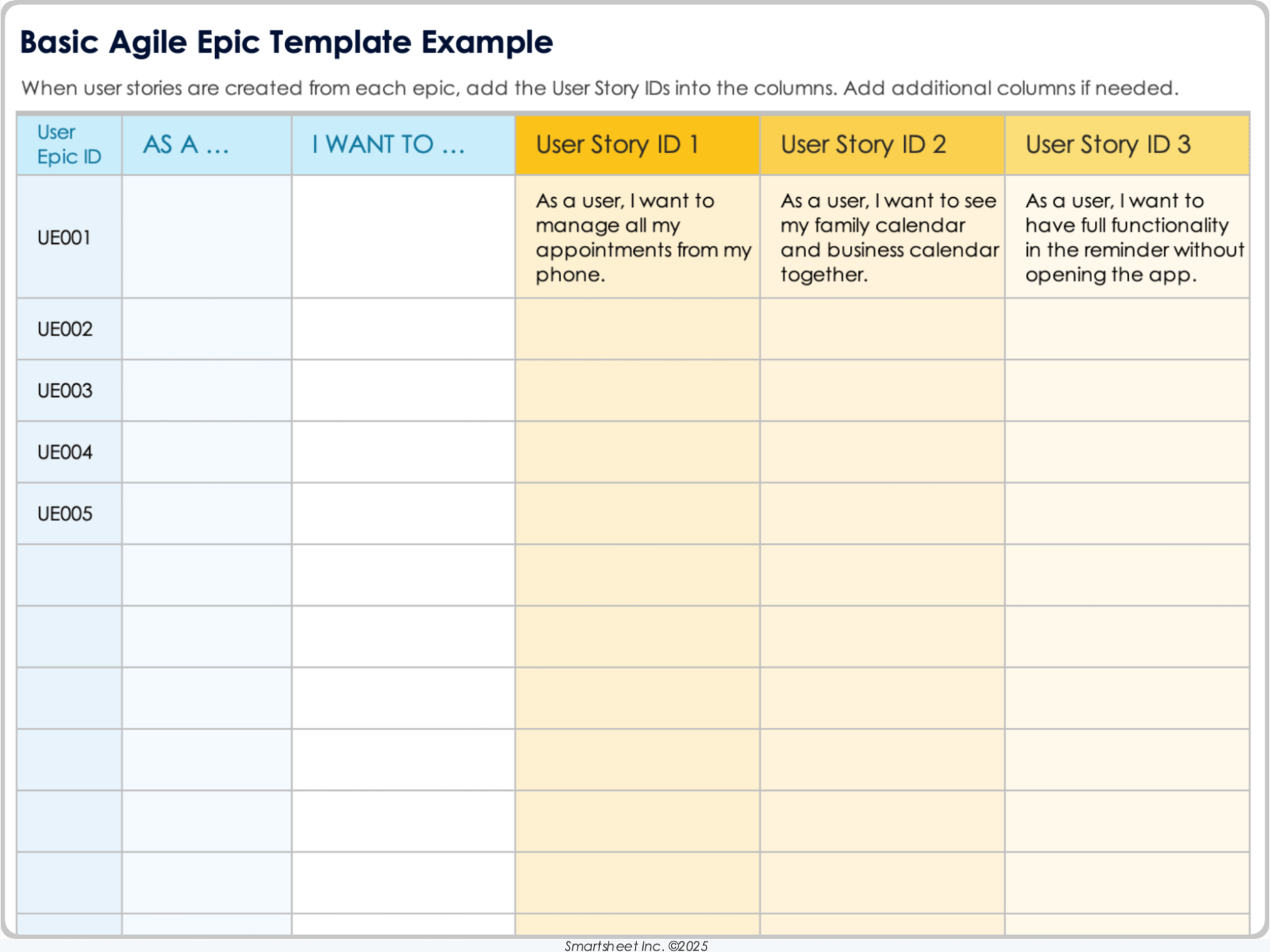 Basic Agile Epic Template