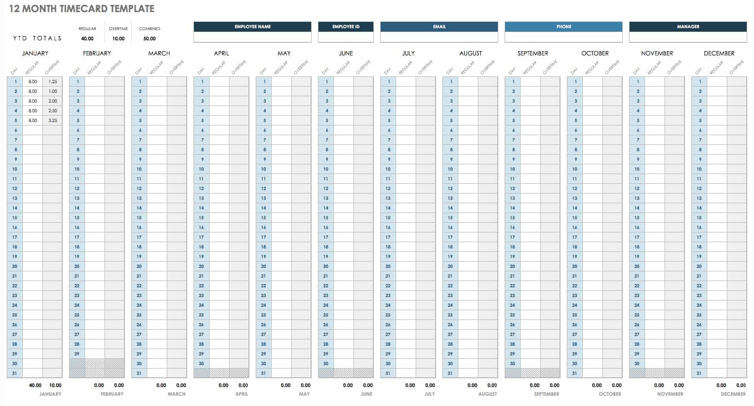 timecard template excel 2010