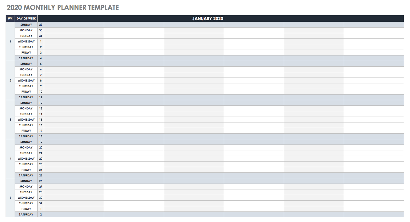 Free Google Calendar Templates Smartsheet