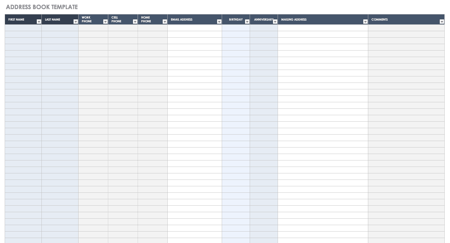 Free Contact List Templates Smartsheet